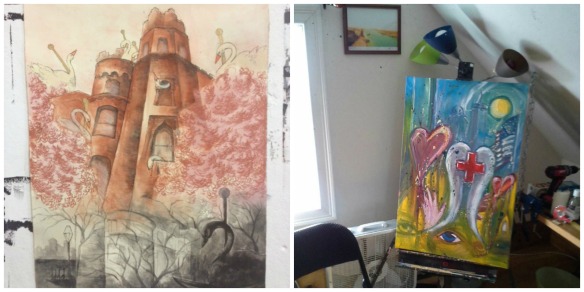 The piece on the left is from Alyssa Aviles. and the piece on the right is from Evan Gildersleeve.  